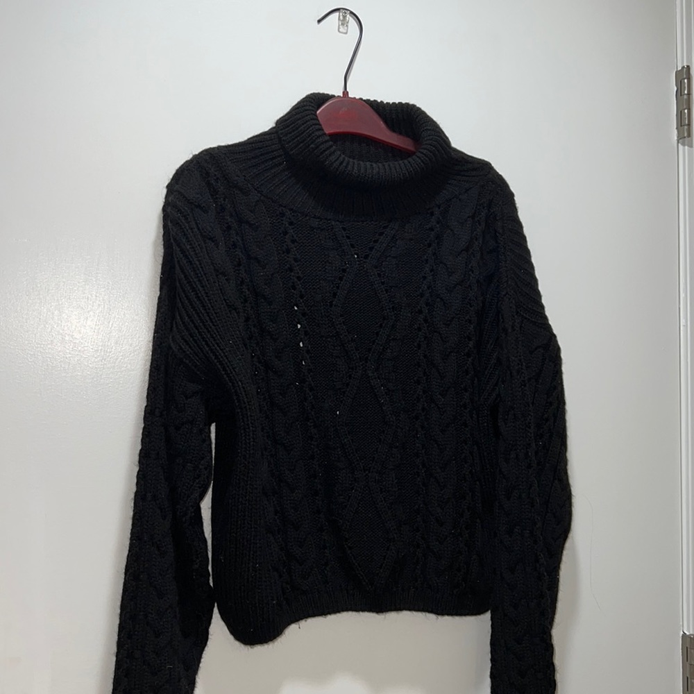 Cropped Turtleneck Sweater